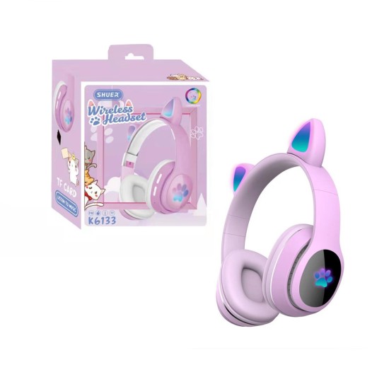 CAT EAR BLUETOOTH HEADPHONE WIRELESS K6133 PURPLE CAT EAR BLUETOOTH HEADPHONE WIRELESS K6133 PURPLE